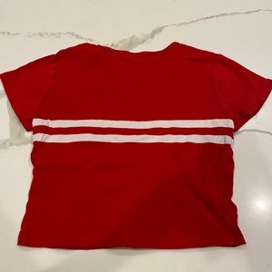 Brandy Melville short sleeve red and white stripe one size